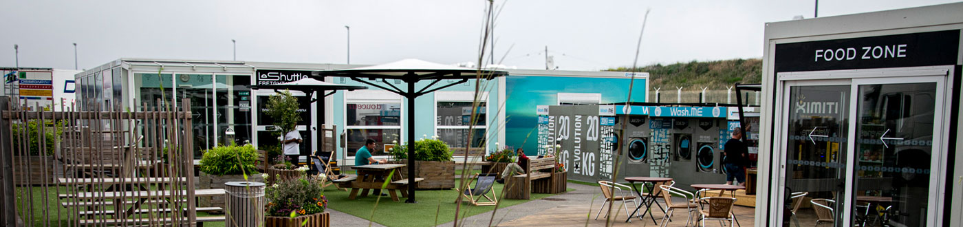 LeShuttle Freight Village terrasse